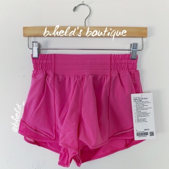 lululemon Hotty Hot High-Rise Lined Short 2.5" Sonic Pink Size 4 New NWT